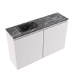MONDIAZ TURE-DLUX Meuble WC 80 cm Cale. EDEN lavabo Lava position gauche. Sans trou de robinet. SW1103702