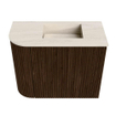 Mondiaz JOYA-DLUX Meuble de salle de bains 51,6cm - arrondi gauche couleur Walnut - Vasque FAYE position Droite Sans trou de robinet couleur Meli. SW1424431