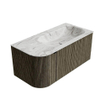 Mondiaz KURVE-DLUX Ensemble de meuble de salle de bains - 95x46x40cm - 1 tiroir - 1 porte - lavabo solid surface - droit - 1 trou de robinet - Shadow SW1414533