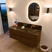Mondiaz CIRO-DLUX Ensemble de meubles de salle de bains - 140x45x50cm - Lavabo solid surface Lava - 1 vasque à droite - sans trous de robinet - 4 tiroirs - Dusk SW1533047