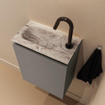 MONDIAZ TURE-DLUX 40cm toiletmeubel Smoke. EDEN wastafel Glace positie links. Met 1 kraangat. SW1103553