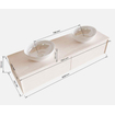 ENSEMBLE DE MEUBLE MONDIAZ LUSH - 150 cm - 2 tiroirs - lavabo BARCO - 2 lavabos - 0 trous de robinet - chêne blanchi SW409615