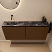 MONDIAZ TURE-DLUX Meuble toilette - 120cm - Rust - EDEN - vasque Lava - position gauche - sans trou de robinet SW1104037