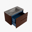 Mondiaz CIRO-DLUX Meuble de salle de bains - 80x45x50cm - Vasque en solid surface Oza - 1 lavabo au milieu - 1 trou de robinet - 2 tiroirs - Ruby SW1532119