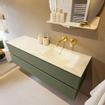 Mondiaz VICA-DLUX ensemble de meuble de salle de bain - 150cm - meuble sous-vasque armée - 2 tiroirs - lavabo encastré cloud droite - sans trous de robinet - version haute de 60cm - ostra SW1087048