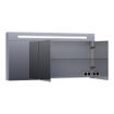 BRAUER Promise Deluxe Armoire de toilette 139x70x15cm éclairage intégré rectangulaire 3 portes pivotantes MDF Gris Mat SW371710