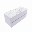 MONDIAZ VICA-DLUX Ensemble meuble de salle de bains - 110cm - meuble sous-vasque cale- 2 tiroirs - lavabo encastré cloud à droite - sans trous de robinet - version haute 60cm - glace SW1088308