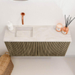 Mondiaz JOYA-DLUX 80cm toiletmeubel - kleur Dusk - Wastafel FAYE positie Links Zonder kraangat kleur Ostra. SW1423407