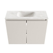 MONDIAZ TURE-DLUX Meuble toilette - 60cm - Linen - EDEN - vasque Ostra - position centrale - sans trou de robinet SW1104935