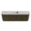 Mondiaz JOYA-DLUX 123.2cm toiletmeubel - ronding links en rechts kleur Shadow - Wastafel FAYE positie Midden Zonder kraangat kleur Glace. SW1422809
