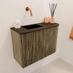 Mondiaz JOYA 61.6cm toiletmeubel - ronding rechts kleur Dusk - Wastafel FAYE positie Links Zonder kraangat kleur Urban. SW1421681