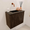 Mondiaz JOYA-DLUX Meuble de salle de bains 50cm - couleur Walnut - Vasque FAYE position Gauche Sans trou de robinet couleur Lava SW1422479