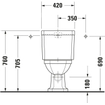 Duravit Serie 1930 staand toilet 38x39x65cm duoblok zonder reservoir diepspoel PK wit TWEEDEKANS OUT14619