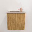 Mondiaz JOYA-DLUX 40cm toiletmeubel - kleur Oak - Wastafel FAYE positie Links 1 kraangat kleur Saba. SW1424136