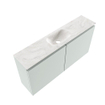 MONDIAZ TURE-DLUX Meuble WC 100cm Greey. Lavabo EDEN Ostra position milieu. Avec 1 trou de robinet. SW1104910