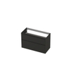 INK Wastafelonderkast - 100x45x65cm - 2 lades - greeploos - MDF lak - Antraciet mat SW693302