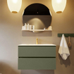 Mondiaz VICA-DLUX Ensemble de meuble de salle de bain - 80cm - meuble sous-vasque armée - 2 tiroirs - lavabo encastré nuage milieu - 1 trou de robinet - version haute 60cm - ostra SW1087024