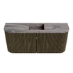 Mondiaz JOYA-DLUX Meuble de salle de bains 93.2cm - arrondis gauche et droite couleur Shadow - Vasque FAYE position Milieu 1 trou de robinet couleur Sombra SW1425239