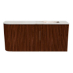 Mondiaz JOYA-DLUX 91.6cm toiletmeubel - ronding links kleur Ruby - Wastafel FAYE positie Rechts Zonder kraangat kleur Frappe. SW1423505