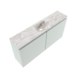 MONDIAZ TURE-DLUX Meuble toilette - 100cm - Greey - EDEN - vasque Glace - position centrale - 1 trou de robinet SW1103306