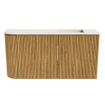 Mondiaz JOYA-DLUX 81.6cm toiletmeubel - ronding links kleur Oak - Wastafel FAYE positie Rechts Zonder kraangat kleur Meli. SW1423964