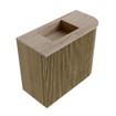 Mondiaz JOYA-DLUX Meuble de toilette 51,6 cm - arrondi droit couleur Dusk - Lavabo FAYE position gauche sans trou de robinet couleur Saba SW1426072