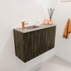 Mondiaz JOYA-DLUX Meuble WC - 71,6cm - arrondi droit couleur Shadow - Vasque FAYE position Gauche 1 trou de robinet couleur Saba SW1425147