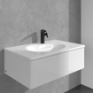 Villeroy & Boch Antao ensemble de robinet à une poignée - avec bonde clic clac - noir mat SW974177