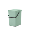 Brabantia Sort & Go Afvalemmer - 25 liter - hengsel - jade green SW1117373