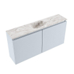 MONDIAZ TURE-DLUX Meuble toilette - 100cm - Clay - EDEN - vasque Glace - position centrale - sans trou de robinet SW1103201