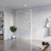 Fortifura Galeria Douche à l'italienne - 100x200cm - verre clair - anticalcaire - verre de sécurité 8mm - 2 parois latérales 30cm - avec bras muraux et profilés d'angle - Blanc mat SW992964