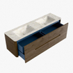 Mondiaz CIRO-DLUX Meuble de salle de bains - 160x45x50cm - Plan-vasque en solid surface Ostra - 2 vasques Double - 2 trous de robinetterie - 4 tiroirs - Dusk SW1533824