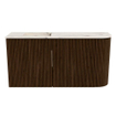 Mondiaz JOYA-DLUX Meuble de toilette 81,6cm - arrondi droit couleur Noyer - Vasque FAYE position Gauche 1 trou de robinet couleur Nata SW1424509