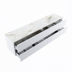 MONDIAZ VICA-DLUX Ensemble meuble de salle de bains - 200cm - meuble bas talc - 4 tiroirs - lavabo encastré cloud à droite - 1 trou de robinet - version haute 60cm - frape SW1088576