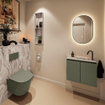 MONDIAZ TURE-DLUX Meuble WC 60 cm Army. Lavabo EDEN Glace position droite. Avec 1 trou de robinet. SW1103206