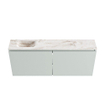 MONDIAZ TURE-DLUX Meuble toilette - 120cm - Greey - EDEN - vasque Frappe - position gauche - sans trou de robinet SW1102836