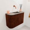 Mondiaz JOYA-DLUX 63.2cm toiletmeubel - ronding links en rechts kleur Ruby - Wastafel FAYE positie Midden Zonder kraangat kleur Oza. SW1425550