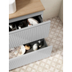 Saniclass Prime Blend Meuble sous lavabo - 80x55x45.9cm - 2 tiroirs - poignée intégrée - MDF - mat greige (gris) SW892647