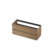 INK Wastafelonderkast - 120x45x52cm - 2 lades - greeploos - met houten keerlijst - MDF - Ash grey SW493849