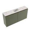 MONDIAZ TURE-DLUX Meuble toilette - 100cm - Army - EDEN - vasque Glace - position centrale - 1 trou de robinet SW1103161