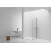 Aloni paroi de douche - 100x200cm - coins arrondis - verre de sécurité - 6mm - porte-serviettes - cuivre brossé SW1418828