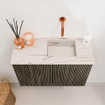 Mondiaz JOYA-DLUX 60cm toiletmeubel - kleur Shadow - Wastafel FAYE positie Rechts Zonder kraangat kleur Nata. SW1424963