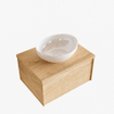 ENSEMBLE DE MEUBLE MONDIAZ LUSH - 60cm - 1 tiroir - lavabo BARCO - vasque centrale - 1 trou de robinet - chêne blanchi SW409538