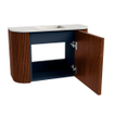 Mondiaz JOYA-DLUX 63.2cm toiletmeubel - ronding links en rechts kleur Ruby - Wastafel FAYE positie Midden Zonder kraangat kleur Opalo. SW1423758
