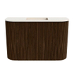 Mondiaz JOYA-DLUX Meuble de toilette 63,2 cm - arrondis gauche et droite couleur Noyer - Vasque FAYE position Milieu Sans trou de robinet couleur Meli SW1424450