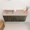 Mondiaz JOYA-DLUX 81.6cm toiletmeubel - ronding rechts kleur Shadow - Wastafel FAYE positie Links 1 kraangat kleur Saba. SW1425143