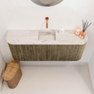 Mondiaz JOYA-DLUX 103.2cm toiletmeubel - ronding links en rechts kleur Dusk - Wastafel FAYE positie Midden Zonder kraangat kleur Nata. SW1425948