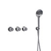 Fortifura Nebbio Badcombinatie-set - thermostaatkraan - wandaansluitbocht met handdouchehouder - metalen doucheslang - ronde handdouche - badvulcombinatie - chroom SW1238012