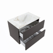 MONDIAZ VICA-DLUX Ensemble meuble de salle de bains - 70cm - sous-meuble dark grey - 2 tiroirs - lavabo encastré cloud central - 1 trou de robinet - version haute 60cm - frape SW1088648