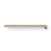 Looox Wood collection plan sous vasque - 200x46cm - Avec porte-serviettes (droite) noir mat - Chêne massif Old grey SW278365